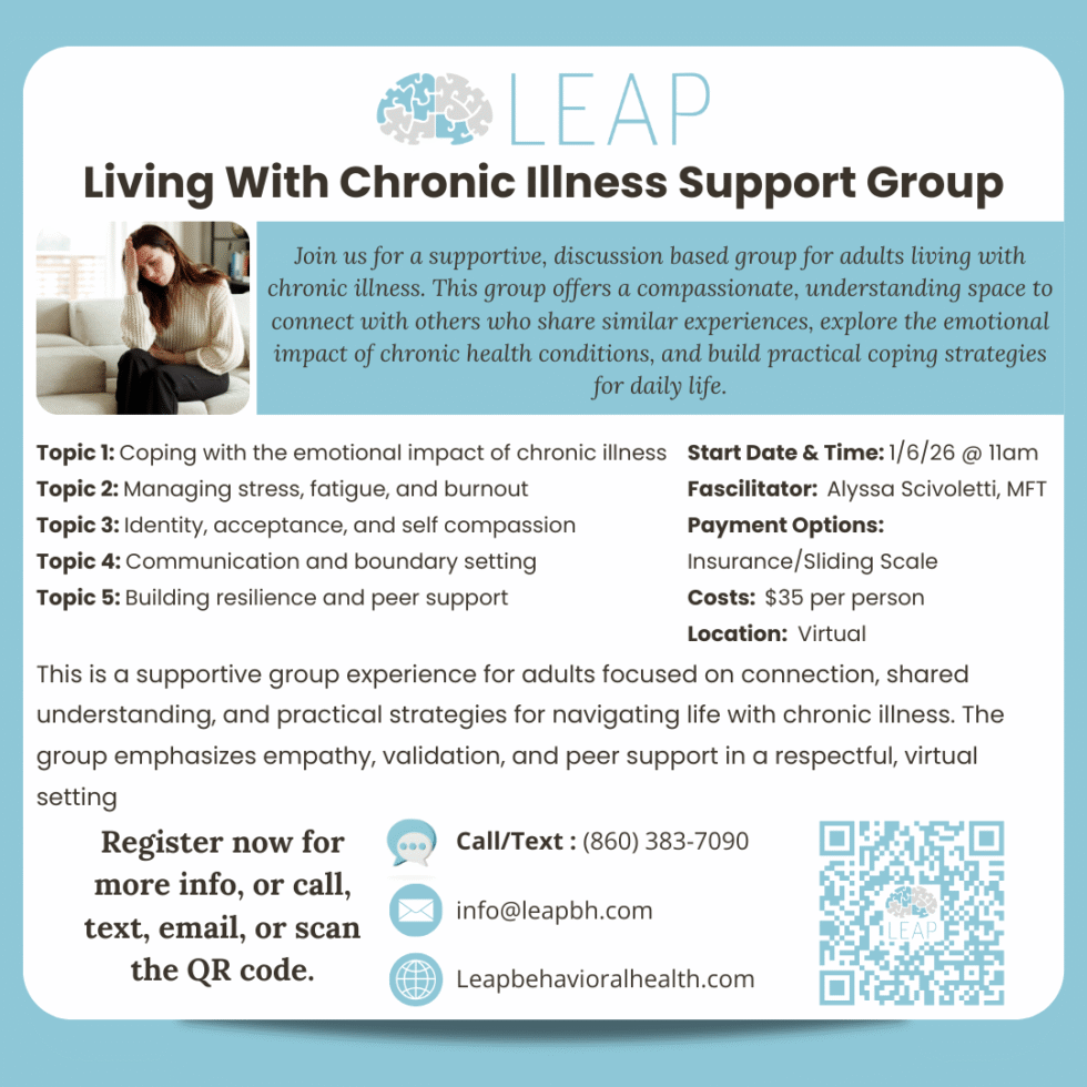 Living With Chronic Illness Support Group - LEAP - Lifelong Empowerment ...