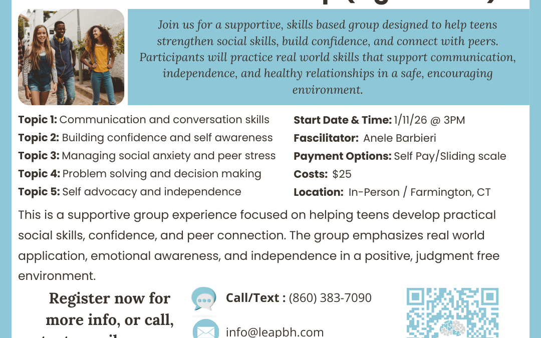 Teen Social Skills Group (Ages 13–17)